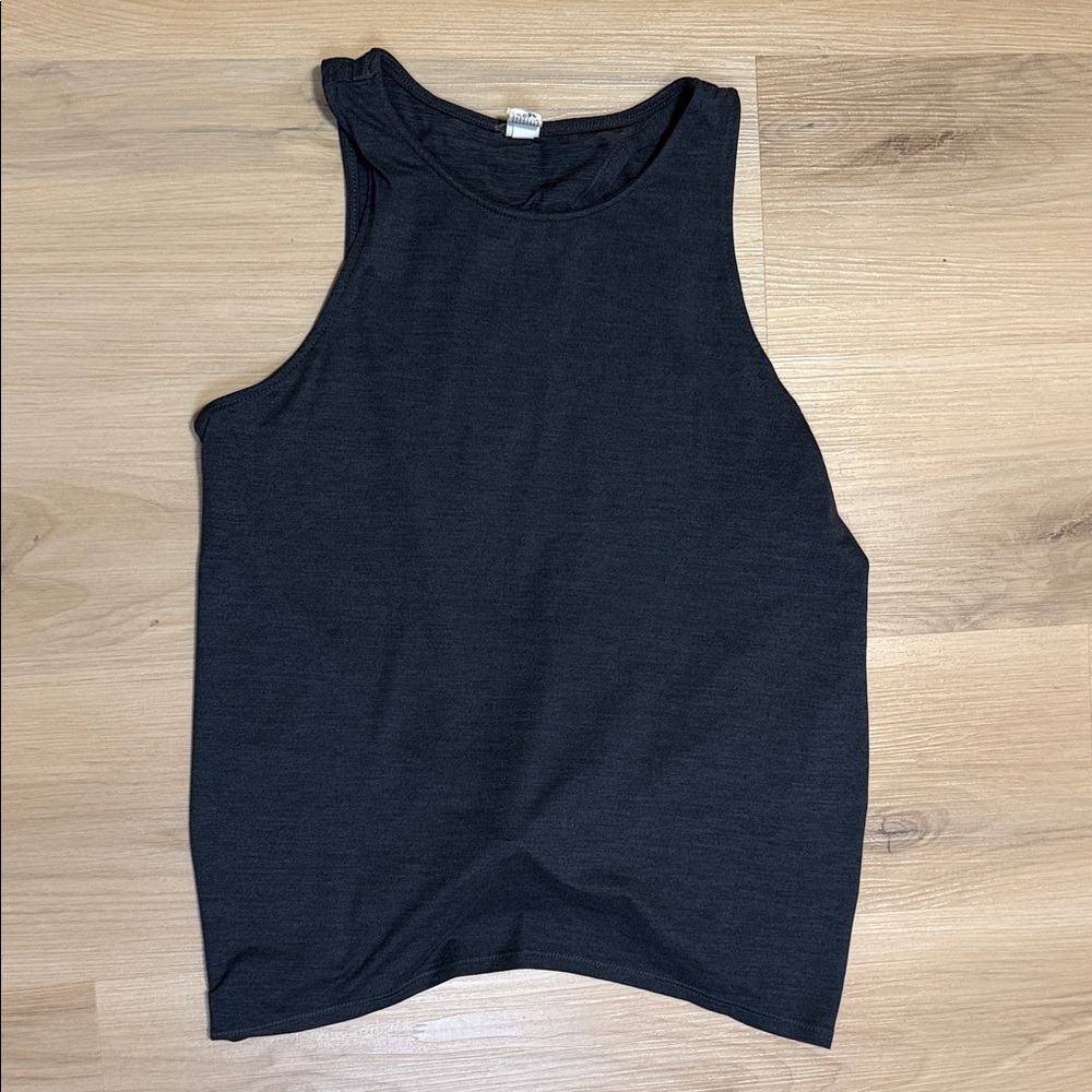Dark Gray Yogalicious Open Back Tie athletic tank top size small